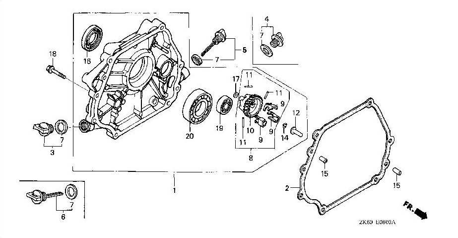 Gehäusedeckel 11381-ZE3-000 Dichtung für Honda Motoren Typ GX390 