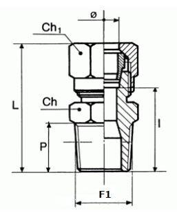 L-Anschlußstück 1/8, Ø 6/4mm für Bremsleitung, L-Verbinder für  Stahlflexleitung