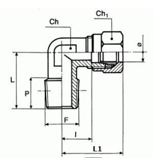 L-Anschlußstück 1/8, Ø 6/4mm für Bremsleitung, L-Verbinder für  Stahlflexleitung